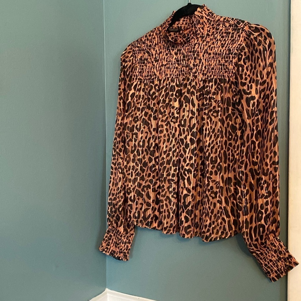 Scotch & Soda women’s top - size small - high neck - cheetah print